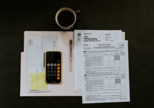 paperwork with calculator
