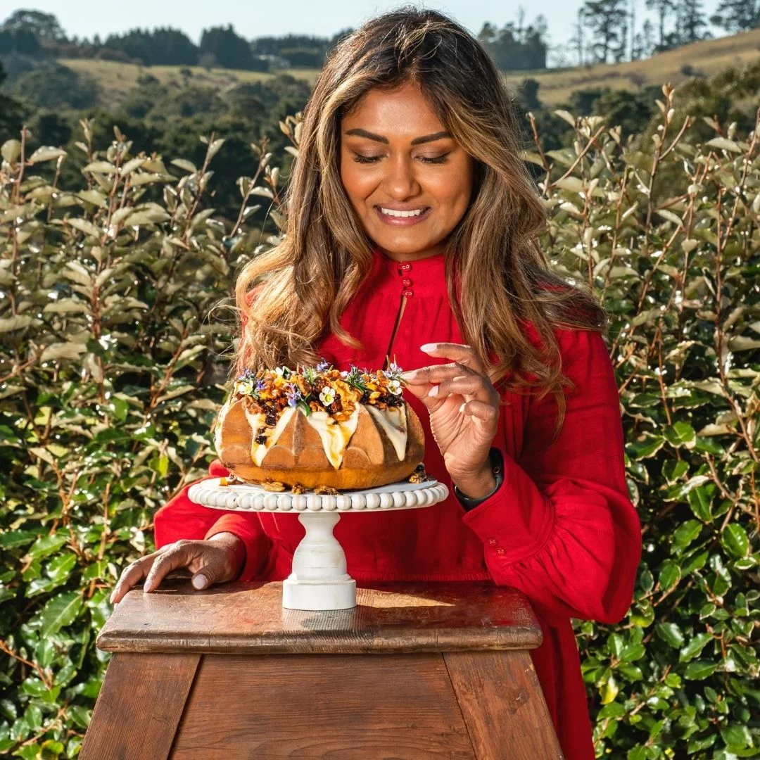 Gingerbread Bundt Cake with Maple Fruit Glaze