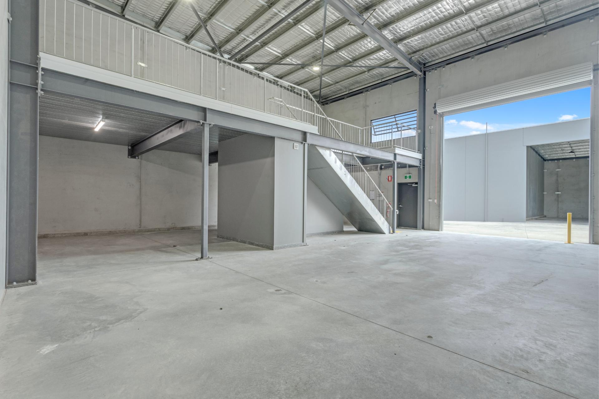 Silo Storage Huskisson Micro Warehouse Interior with Stairs and Mezzanine